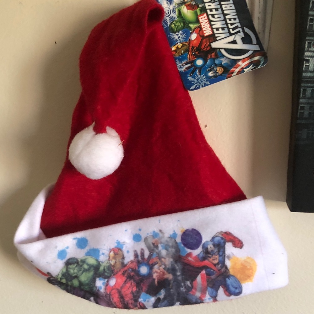 Marvel Kids Red and White Avengers Santa Hat